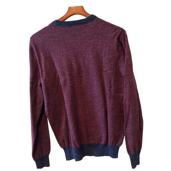 J Crew lightweight blue and red striped cotton sweater M - Picture 4 of 4